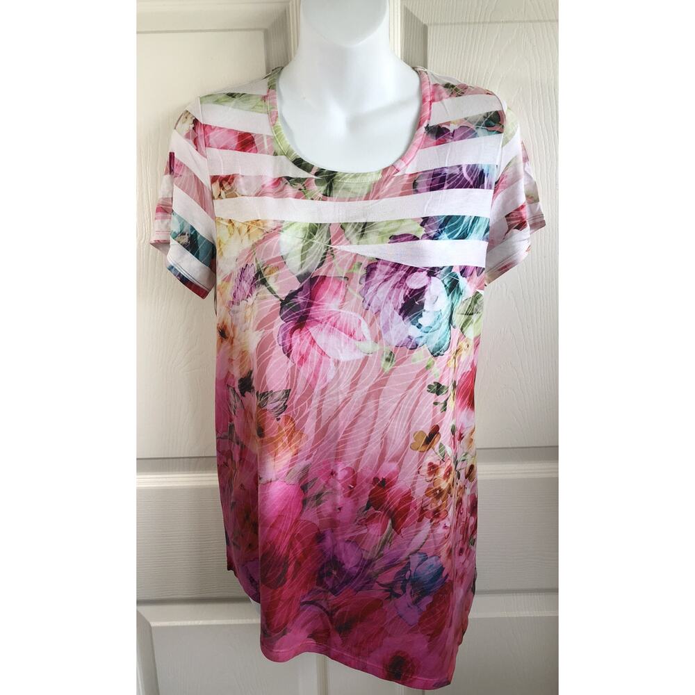 Womens Tee Shirt FRENCH BLUE size SMALL Short Sleeve Colorful (km74)